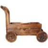 Wooden Wagon Planter Box Mobile Garden Planter With Wheels Handle Drain Hole Wood - Brown - Image 10