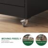 Heavy Duty Metal 4 Drawer Locking Vertical File Cabinet With Wheels For Home & Office - Brushed Nickel - Image 9