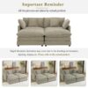Modern Sofa Modular Sofa Couch Upholstered Corduroy L - Shape Sectional Sofa With Side Storage Pockets For Living Room - Brown - Image 8
