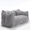 Comfortable Dual Beanbag Chair With High Resilience Foam Core For 2 People - Gray - Image 17