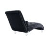 Velvet Chaise Lounge Indoor, Button Tufted Upholstered Chair With Pillow - Black - Image 13