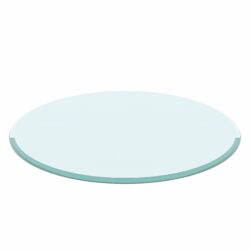 28" Round Tempered Glass Table Top Clear Glass 1 / 2" Thick Beveled Polished Edge - Transparent
