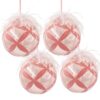 Christmas Ball Ornaments, Glass Decorative Hanging Ball Christmas Tree Ornaments For Holiday Party Decorations (Set of 4) - Pink - Image 2