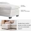 Modern U Shaped Sofa With Console, Cupholders And USB Ports, 6 Seat Upholstered Symmetrical Indoor Furniture, Sleeper Couch Set With Chaise - White - Image 19