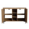 Elegant 48" Freestanding Bathroom Vanity With Double Resin Sink And Storage Rack Soft Close Doors - Imitative Oak - Image 18