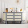 Full Murphy Bed With Hidden Storage & Modern Woven Design - Gray - Image 8
