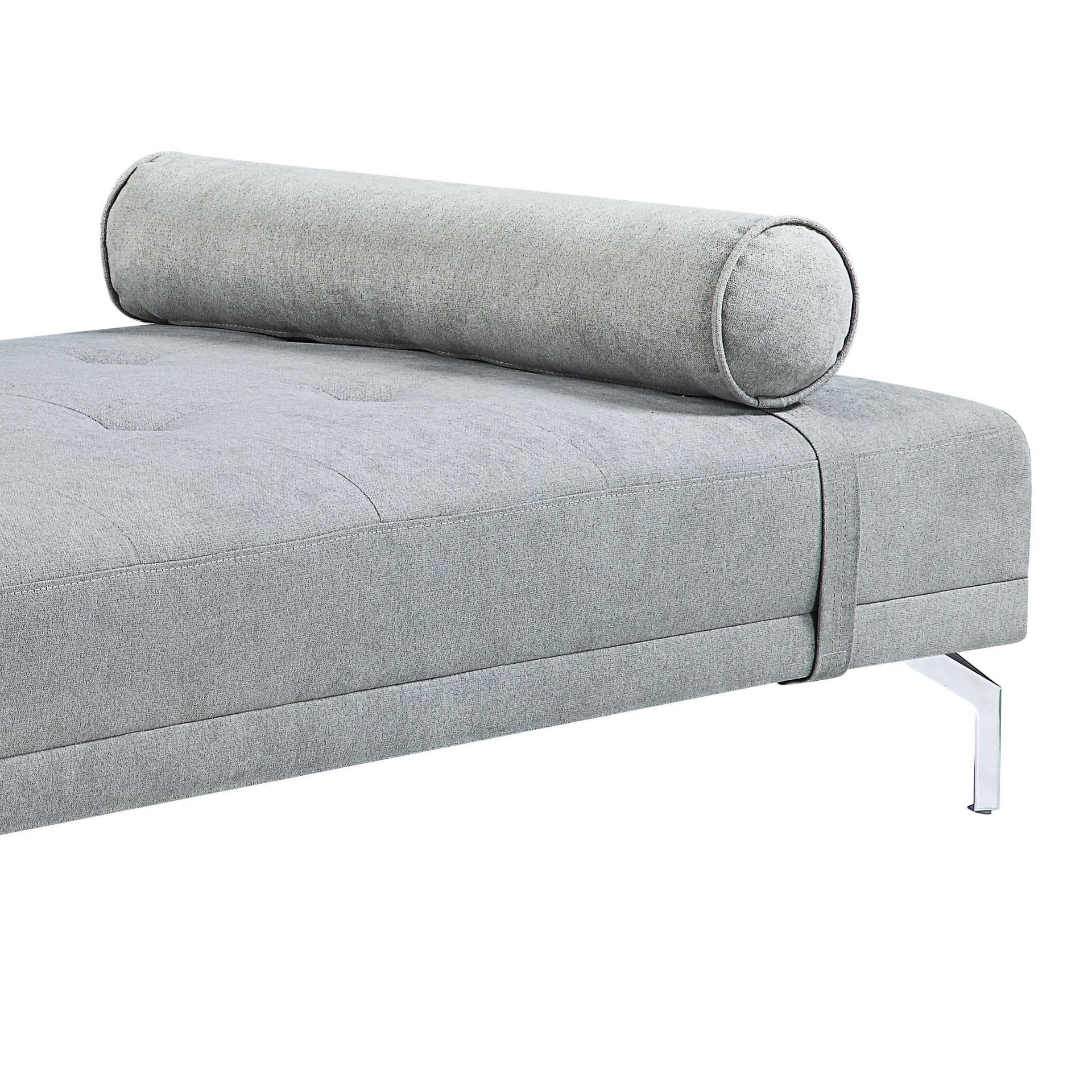 Quenti - Velvet Sofa Bed With Pillow - Gray - Image 2
