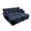 Cozy Plush 2 Seater Sofa Set With Ottomans And Throw Pillows - Blue - Image 8