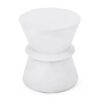 Outdoor Lightweight Concrete End Table With Hourglass Structure - Antique White - Image 5