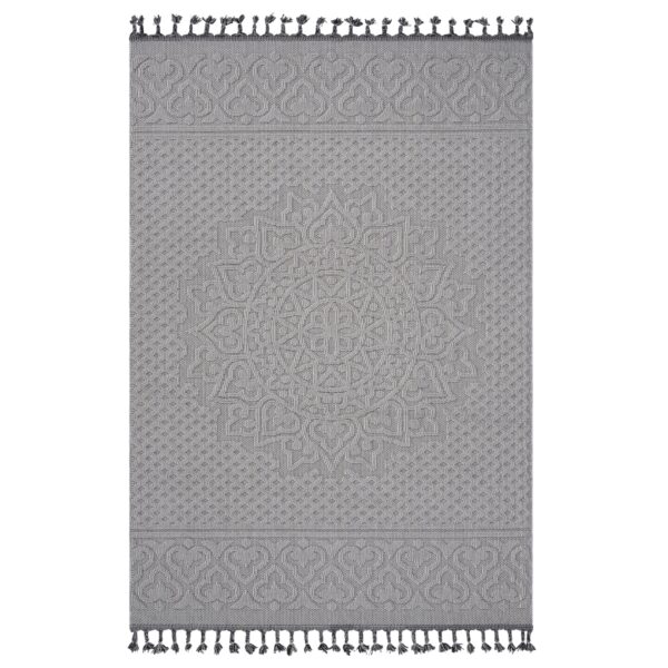 Guros - 4' X 6' Medallion Indoor / Outdoor Area Rug - White / Ivory