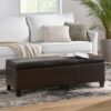 Elegant Storage Ottoman Bench With Birch Legs - Brown - Image 9