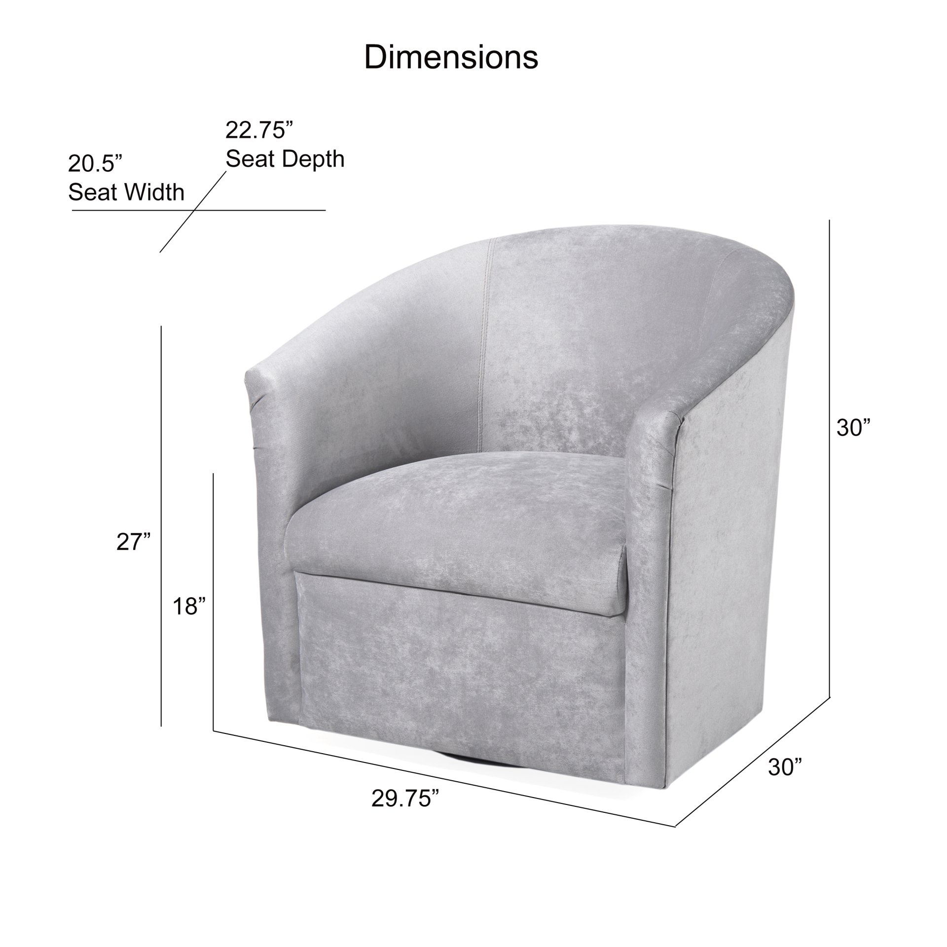 Eden - Swivel Chair With Microfiber Upholstery And Hardwood Frame - Silver - Image 3
