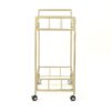 Modern Metal And Glass Bar Cart With Rolling Casters - Gold - Image 4