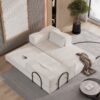Convertible Couch Bed With 2 Pillows, 3 Seat Folding Floor Couch & King Size Bed Mattress, Diy Combination - Beige - Image 5