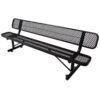8' Outdoor Steel Bench With Backrest - Black - Image 3