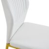 Luxury Simple Chair (Set of 6) High Resilience Dining Chair With Vertical Stripe Design - White / Gold - Image 15