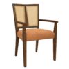 Mid Century Modern Arm Dining Chair (Set of 2) With Rattan Backrest - Caramel / Walnut - Image 5