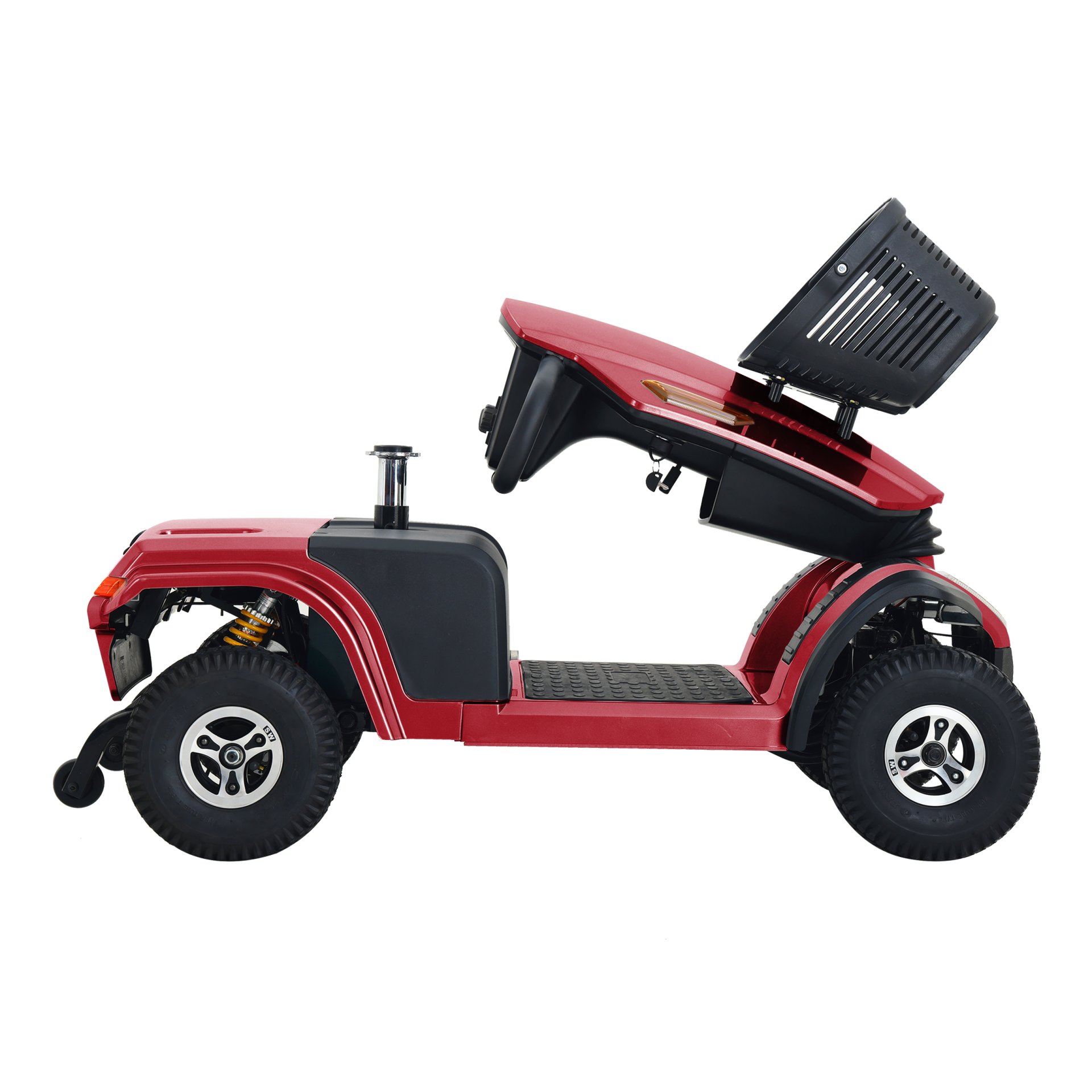 S500-Heavy Duty Mobility Scooter - Red / Black - Image 5