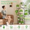 Plant Stand Indoor With Grow Light, 9 Tiered 63" Tall Indoor Plant Shelves For Multiple Plants - Walnut / Black - Image 8