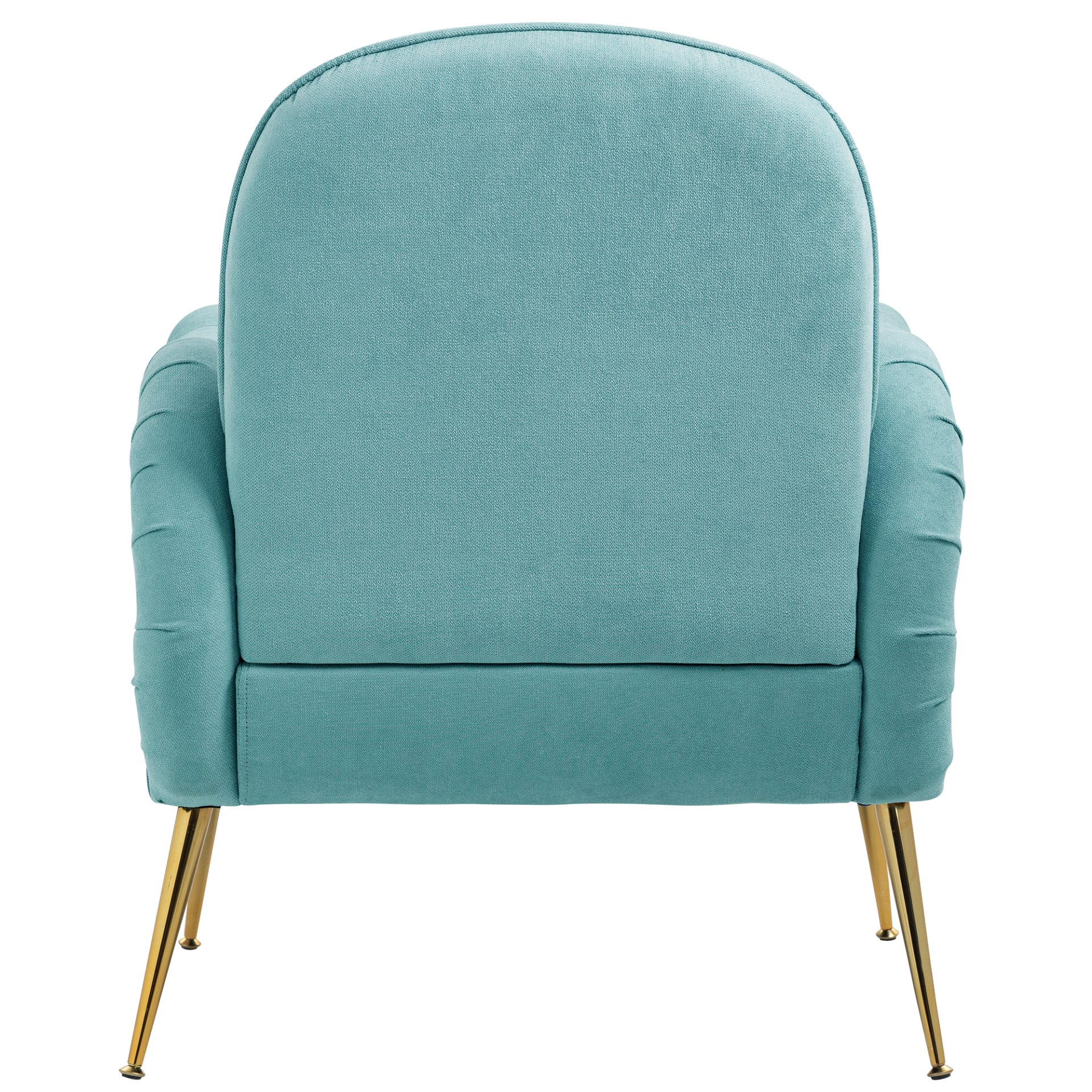 Modern Accent Chair With Metal Legs, Snowflake Fabric Armchair - Cyan - Image 8
