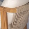 Outdoor Lounge Chair With Woven Backrest, Solid Wood Frame, Comfortable Cushions - Teak - Image 11
