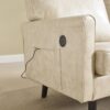 Mid Century Modern Loveseat Sofa, 2 Seater With USB & Removable Pillow Cover - Camel - Image 14
