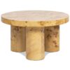 Nebula - Round Pillar Leg Coffee Table - Warm Natural Brown Burl - Image 9