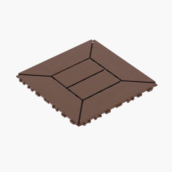 New Style Patio Deck Tiles, Diy Module Interlocking Decking Tiles Floor Tile Outdoor And Indoor, Easy And Quick Installation Court Tiles For Porch Poolside Balcony Backyard 44 Pieces - Red Brown