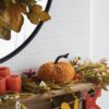 Chenille Weighted Pumpkin Ornament Decor For Holiday Harvest Festival Fall Festival & Thanksgiving (Set of 2) - Orange - Image 5