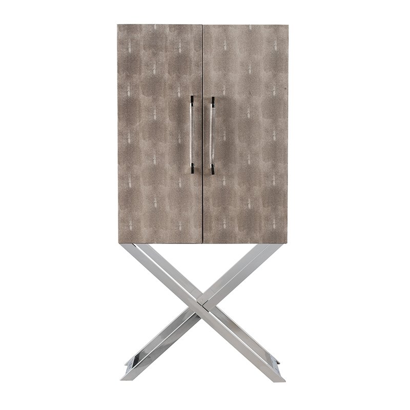 Cabinet - Silver - Faux Leather - Image 3