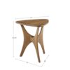 Triangle Wood Side Table With Unique Design - Light Brown - Image 3