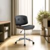 Camila - Synthetic Leather Office Chair - Black - Image 3