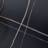 Patterned Slab Dining Table With Golden Stainless Steel Butterfly Legs - Black / Gold - Image 10