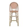 Outdoor Rattan French Barstool Set With Rust / Wicker And, Seat Height - Rust Red / White - Image 6