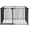 Adjustable Safety Gate 8 Panels Play Yard Metal Doorways Fireplace Fence Christmas Tree Fence Gate For House Stairs Gate Prohibited Area Fence - Black - Image 14