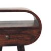 Wooden Circular Bedside Table With Open Slot - Walnut - Image 7