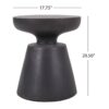 Outdoor Lightweight Concrete End Table With Half Sphere Top - Copper - Image 3