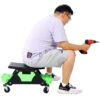Heavy Duty Mechanic Stool With Tool Storage 300 Lbs Capacity Hdpe - Green - Image 2