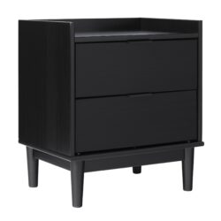 Mid-Century Modern 2 Drawer Nightstand - Black
