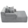 Modern Full Compressed Chaise Lounge Sofa Bed With Removable Pillows, Upholstered - Gray - Image 17
