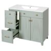 36" Bathroom Vanity With Sink, Soft Close Doors, Adjustable Shelves - Green - Image 14