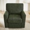 360° Swivel Chair Accent Barrel Armchair With Side Pockets, Chenille Upholstery, Compact Size - Green - Image 10