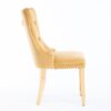 Nikki - Modern, High-End Tufted Solid Wood Contemporary Velvet Upholstered Dining Chair With Golden Stainless Steel Plating Legs, Nailhead Trim (Set of 2) - Gold - Image 6