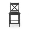 Farmhouse Style Counter Height Chair With Upholstered Seat - Black - Image 4