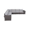 Rattan Sectional Sofa Set With 15 Cushions, 9 Piece Modular Outdoor Seating For Patio Or Garden - Espresso - Image 5