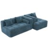 Sectional Sofa Full Compressed Sofa Modular Sofa Couch Free Combined Sofa With Deep Seating And 2 Side Pockets For Living Room - Blue - Image 23