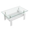 Modern Rectangular Coffee Table & Tempered Glass Top Layer, Table For Living Room - Transparent - Image 9
