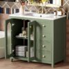 Bathroom Vanity With Two Soft Close Doors, Adjustable Shelves And Three Drawers - Green - Image 23