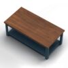 Nantucket - Chairside Table Wooden - Blue Denim, Whiskey - Image 2