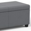 Avalon - Extra Large Storage Ottoman Bench - Stone Gray - Image 4